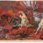 Antonio Berni, Sin título. De la serie Apocalipsis y Crucifixiones, 1980.(30.5 cm x 46 cm). La apocalíptica es un género literario que surge en la cultura hebrea y la iglesia primitiva